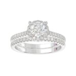 18K WHITE GOLD 1/2CT ROUND DIAMOND LADIES BRIDAL SET(CENTER STONE ROUND DIAMOND 1CT) - Image 7