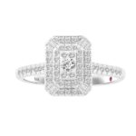 18K WHITE GOLD 1/2CT ROUND/BAGUETTE DIAMOND LADIES RING