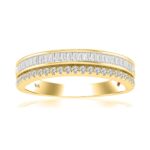 18K YELLOW GOLD 1/2CT ROUND/BAGUETTE DIAMOND LADIES BAND