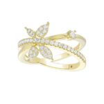 18K YELLOW GOLD 1/3CT ROUND DIAMOND LADIES RING
