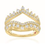 18K YELLOW GOLD 1CT ROUND DIAMOND LADIES WRAP RING