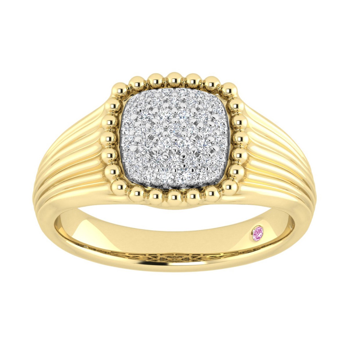 20774136_VA33649Y-1201x1201.jpg STERLING SILVER YELLOW 1/4CT ROUND DIAMOND LADIES RING - Image 1