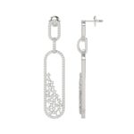 14K WHITE GOLD 1 1/2CT ROUND DIAMOND LADIES EARRINGS - Image 2