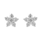 14K WHITE GOLD 1.00CT ROUND DIAMOND LADIES EARRINGS (RUBY DIAMOND)