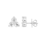 14K WHITE GOLD 1/2CT ROUND DIAMOND LADIES EARRINGS - Image 2