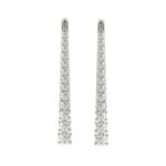 14K WHITE GOLD 1/2CT ROUND DIAMOND LADIES HOOP EARRINGS