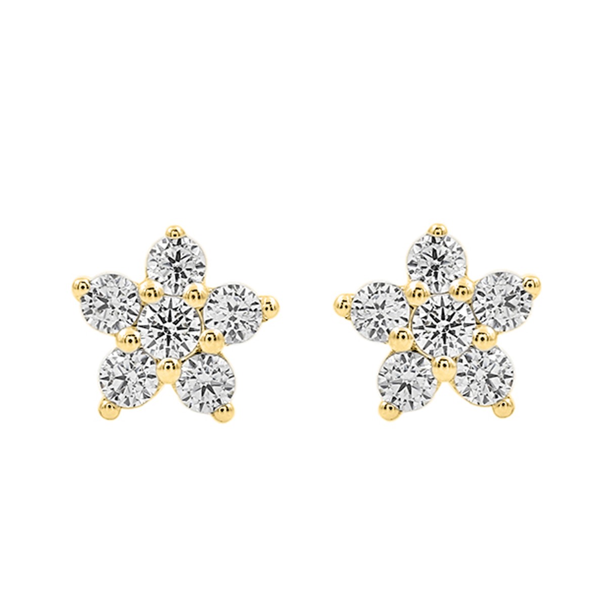 20774372_VA24935Y-14K-1201x1201.jpg 14K YELLOW GOLD 1/4CT ROUND DIAMOND LADIES EARRINGS - Image 1