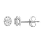 18K 1/2CT WHITE GOLD ROUND/OVAL DIAMOND EARRINGS