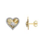 18K YELLOW GOLD 1/3CT ROUND DIAMOND LADIES EARRINGS