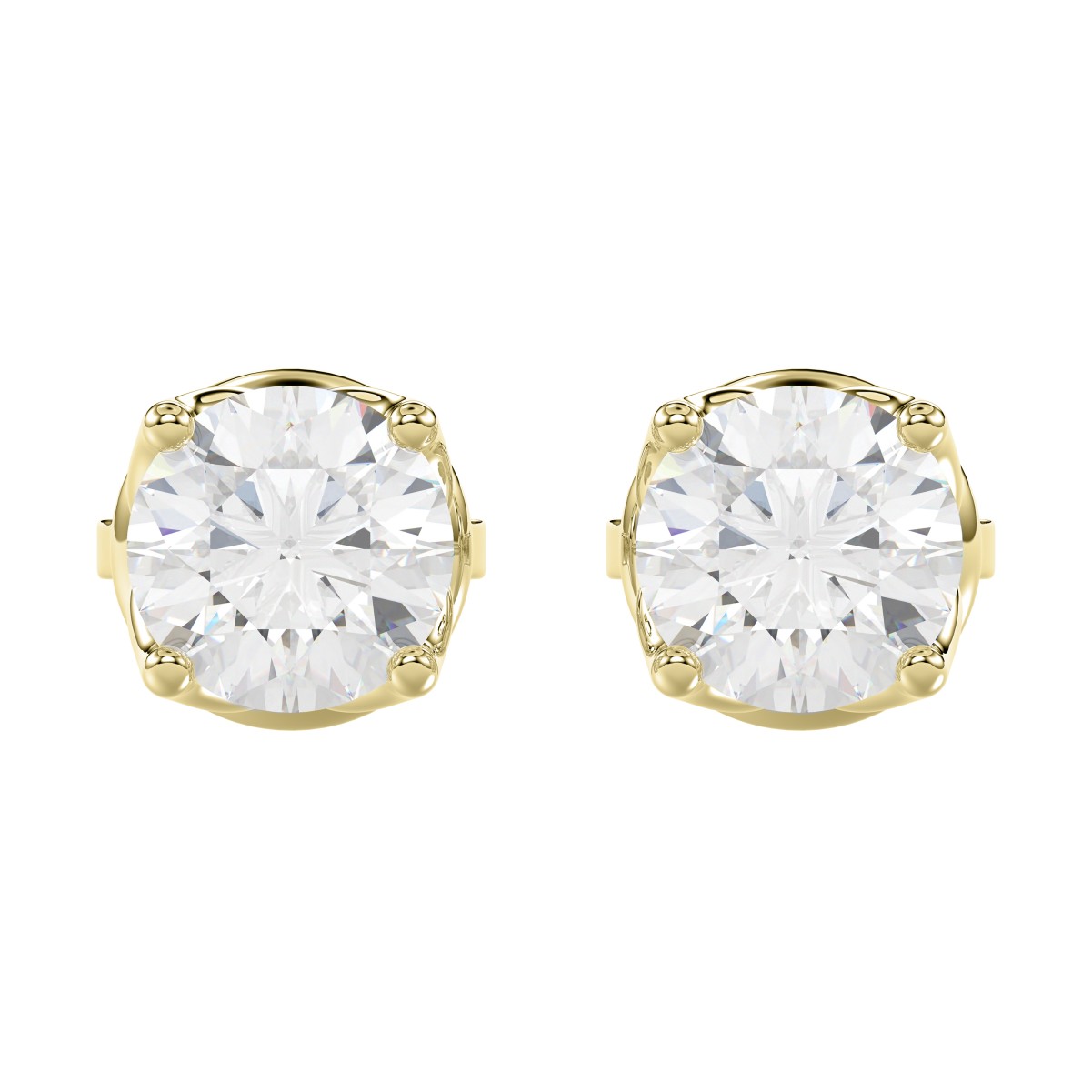 20778037_VA22436Y-1201x1201.jpg 18K YELLOW GOLD 3/4CT ROUND DIAMOND LADIES EARRINGS - Image 1