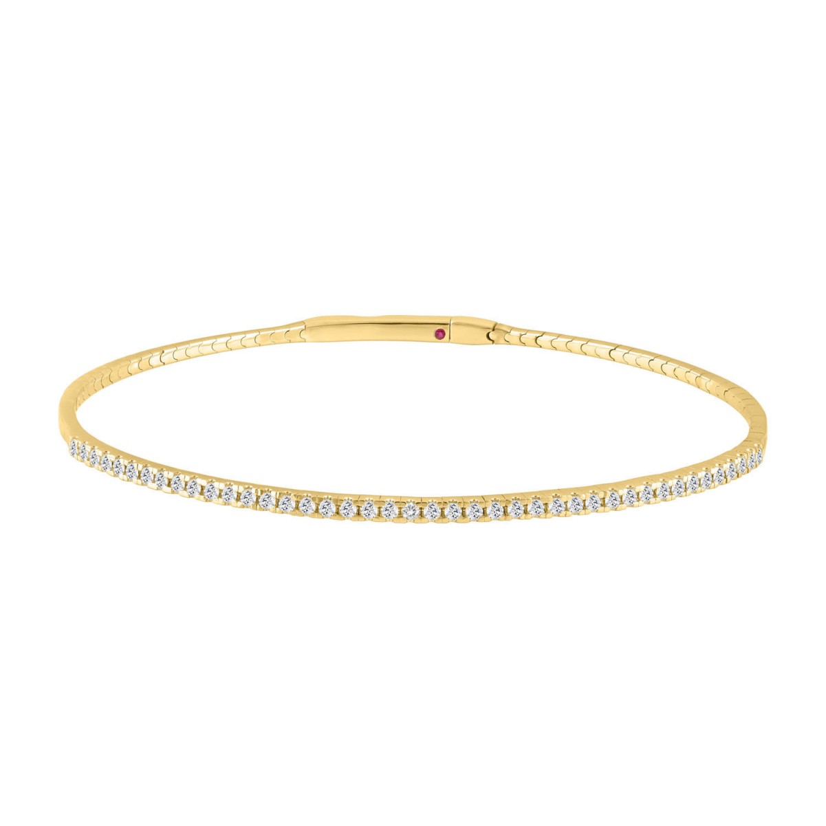 20779543_VA33628Y-14K-1201x1201.jpg 14K YELLOW GOLD 1/2CT ROUND DIAMOND LADIES BANGLE - Image 1