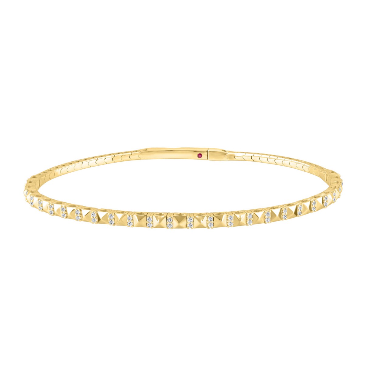 20779545_VA33571Y-14K-1201x1201.jpg 14K YELLOW GOLD 1/5CT ROUND DIAMOND LADIES BANGLE - Image 1