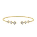 18K YELLOW GOLD 1/3CT ROUND DIAMOND LADIES BANGLE
