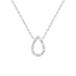 10K WHITE GOLD 1/6CT ROUND/BAGUETTE DIAMOND LADIES PENDANT