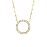 10K YELLOW GOLD 1/5CT ROUND/BAGUETTE DIAMOND LADIES NECKLACE