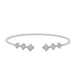18K WHITE GOLD 1/3CT ROUND DIAMOND LADIES BANGLE