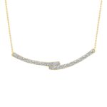 14K YELLOW GOLD 1/5CT ROUND DIAMOND LADIES NECKLACE