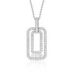 18K WHITE GOLD 1/2CT ROUND DIAMOND LADIES PENDANT WITH CHAIN