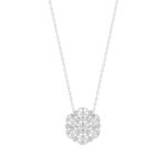 14K WHITE GOLD 3/4CT ROUND DIAMOND LADIES PENDANT - Image 2