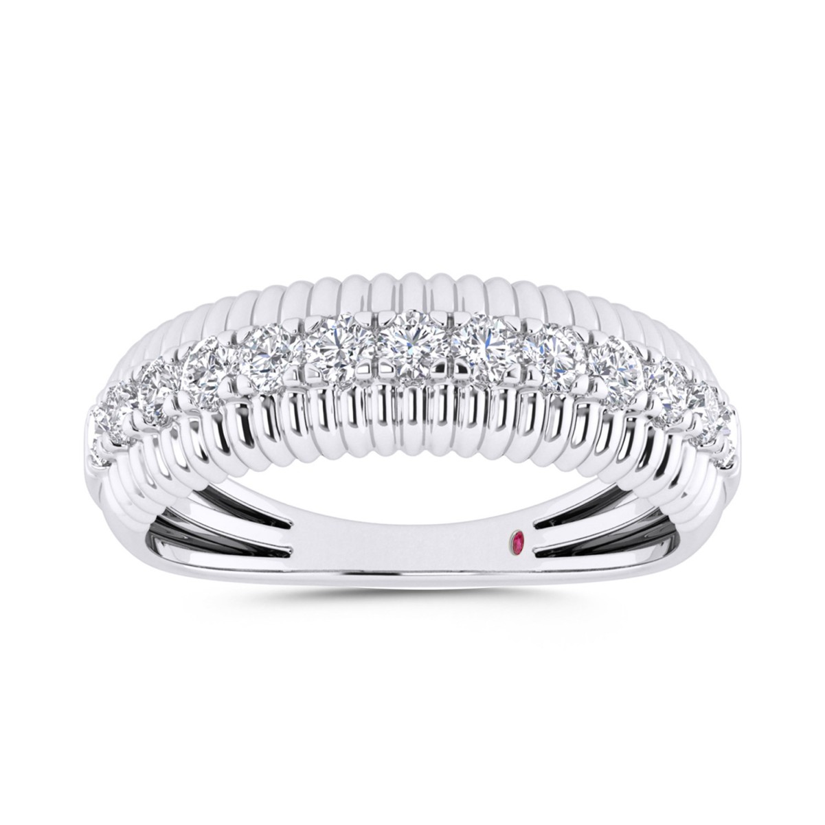 20785557_VA33652W-14K-1201x1201.jpg 14K WHITE GOLD 1CT ROUND DIAMOND LADIES BAND - Image 1