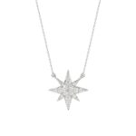 18K WHITE GOLD 1/10CT ROUND DIAMOND LADIES NECKLACE