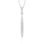 18K WHITE GOLD 1/6CT ROUND DIAMOND LADIES PENDANT WITH CHAIN