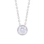 18K WHITE GOLD 1CT ROUND DIAMOND LADIES PENDANT WITH CHAIN(CENTER STONE ROUND DIAMOND 7/8CT)