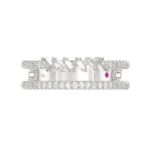 14K WHITE GOLD 1/3CT ROUND/BAGUETTE DIAMOND LADIES FASHION BAND - Image 4