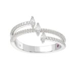 14K WHITE GOLD 1/4CT ROUND/MARQUISE DIAMOND LADIES RING