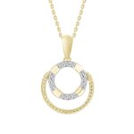 STERLING SILVER YELLOW 1/10CT ROUND DIAMOND LADIES PENDANT