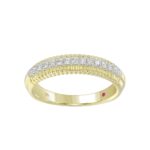 14K YELLOW GOLD 1/4CT ROUND DIAMOND LADIES BAND