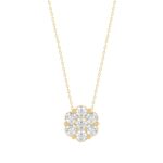14K YELLOW GOLD 3/4CT ROUND DIAMOND LADIES PENDANT WITH CHAIN