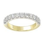 14K YELLOW GOLD 3/4CT ROUND/PINK SAPPHIRE DIAMOND LADIES BAND