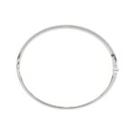 18K WHITE GOLD 1/2CT ROUND DIAMOND LADIES BANGLE (CELESTE BLUE ENAMEL) - Image 2