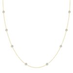 18K YELLOW GOLD 3/4CT ROUND DIAMOND LADIES NECKLACE