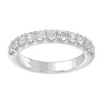14K WHITE GOLD 3/4CT ROUND/PINK SAPPHIRE DIAMOND LADIES BAND