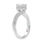18K WHITE GOLD 1 1/4CT ROUND/EMERALD DIAMOND LADIES RING(CENTER STONE EMERALD DIAMOND 3/4CT) - Image 2
