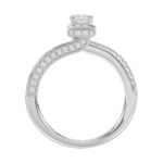 18K WHITE GOLD 1 1/4CT ROUND/EMERALD DIAMOND LADIES RING(CENTER STONE EMERALD DIAMOND 3/4CT) - Image 4