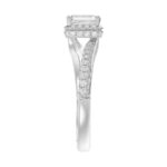 18K WHITE GOLD 1 1/4CT ROUND/EMERALD DIAMOND LADIES RING(CENTER STONE EMERALD DIAMOND 3/4CT) - Image 5