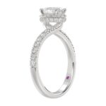 18K WHITE GOLD 1 1/4CT ROUND/OVAL DIAMOND LADIES RING(CENTER STONE OVAL DIAMOND 3/4CT) - Image 2