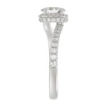 18K WHITE GOLD 1 1/4CT ROUND/OVAL DIAMOND LADIES RING(CENTER STONE OVAL DIAMOND 3/4CT) - Image 5