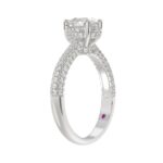 18K WHITE GOLD 1 1/4CT ROUND/PEAR DIAMOND LADIES RING(CENTER STONE PEAR DIAMOND 3/4CT) - Image 2