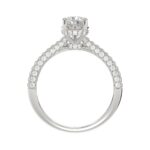 18K WHITE GOLD 1 1/4CT ROUND/PEAR DIAMOND LADIES RING(CENTER STONE PEAR DIAMOND 3/4CT) - Image 4