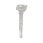 18K WHITE GOLD 1 1/4CT ROUND/PEAR DIAMOND LADIES RING(CENTER STONE PEAR DIAMOND 3/4CT) - Image 5