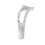18K WHITE GOLD 1/2CT ROUND/PEAR DIAMOND LADIES RING - Image 2