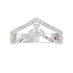 18K WHITE GOLD 1/2CT ROUND/PEAR DIAMOND LADIES RING - Image 3