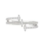 18K WHITE GOLD 1/4CT ROUND/MARQUISE DIAMOND LADIES RING - Image 4