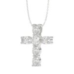18K WHITE GOLD 1CT ROUND/OVAL DIAMOND LADIES PENDANT WITH CHAIN - Image 3