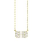 18K YELLOW GOLD 1/3CT ROUND/BAGUETTE DIAMOND LADIES PENDANT