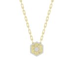 18K YELLOW GOLD 1/4CT ROUND DIAMOND LADIES NECKLACE